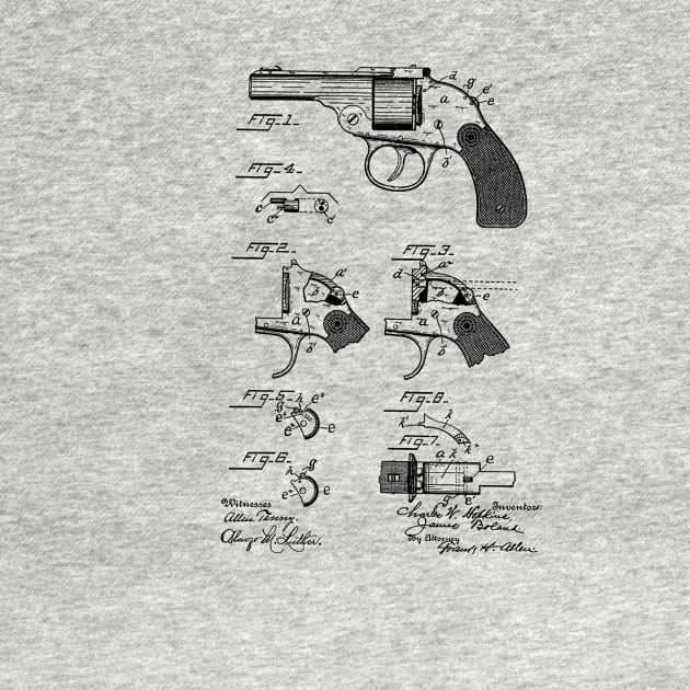 Safety Catch for Firearms Vintage Patent Hand Drawing by TheYoungDesigns